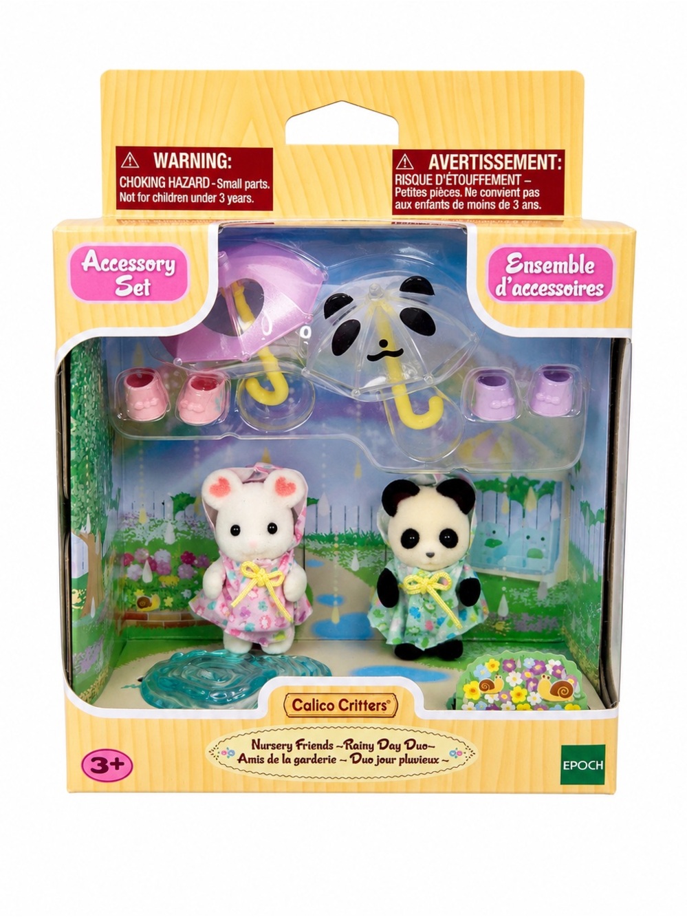 Calico Critters Nursery Friends Rainy Day Duo Accessory Set New in Box
